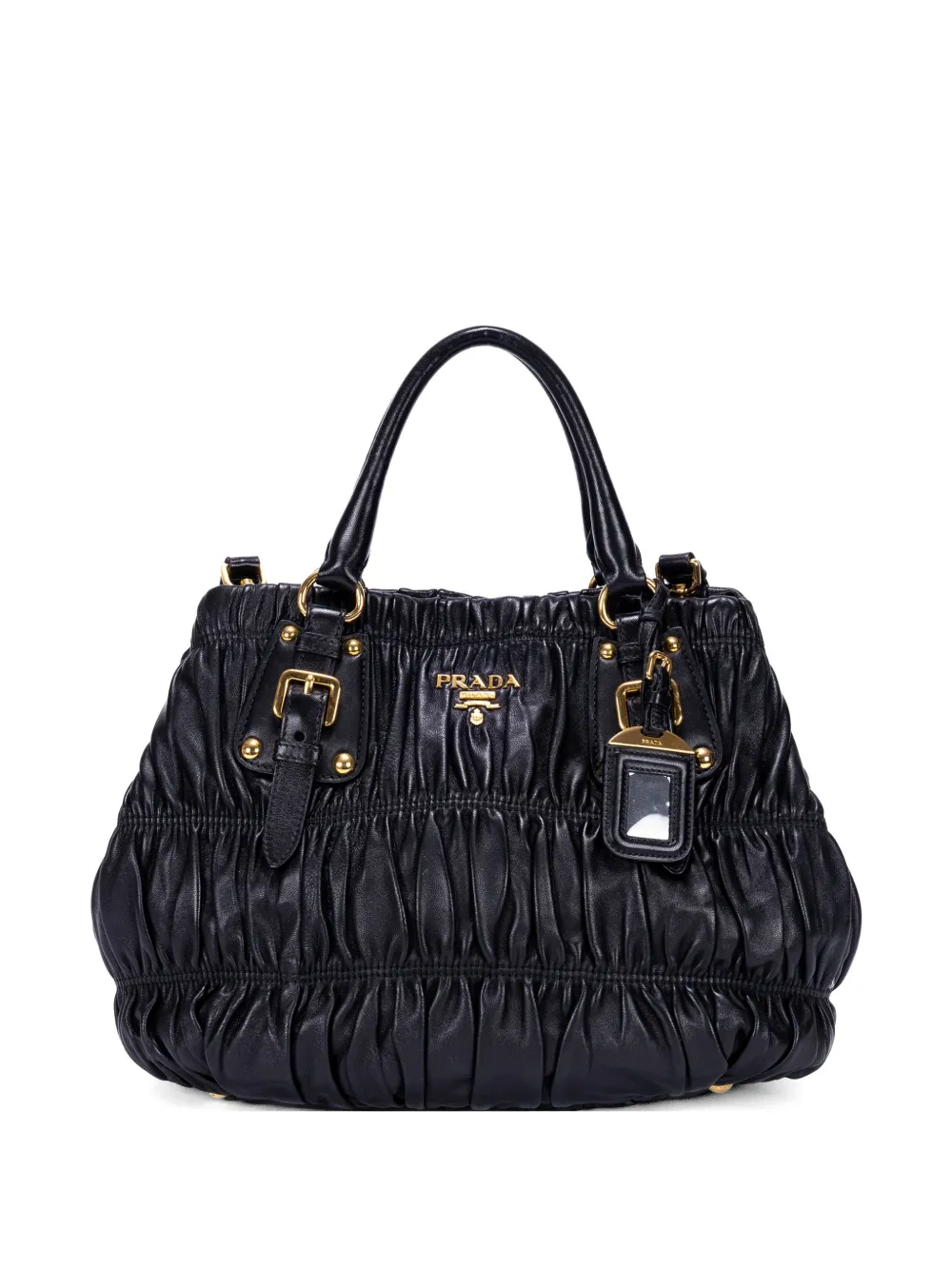 Prada Pre-Owned ruched leather shoulder bag - Schwarz
