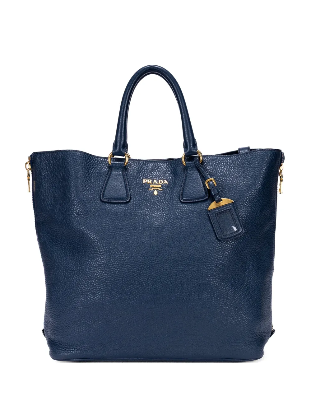 Prada Pre-Owned grained leather tote bag - Blu
