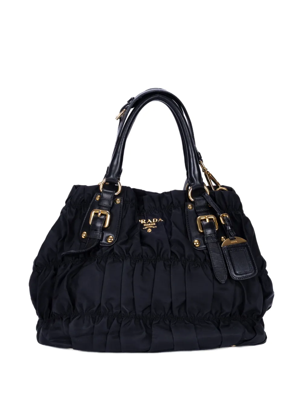 Prada Pre-Owned ruched buckle-detail tote bag - Schwarz