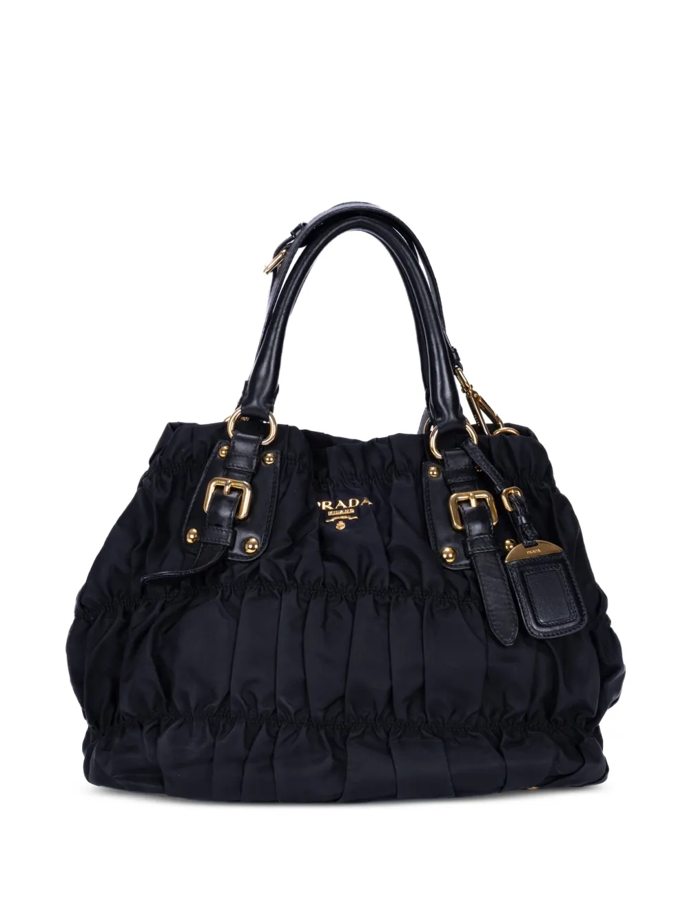Prada Pre-Owned ruched buckle-detail tote bag - Schwarz