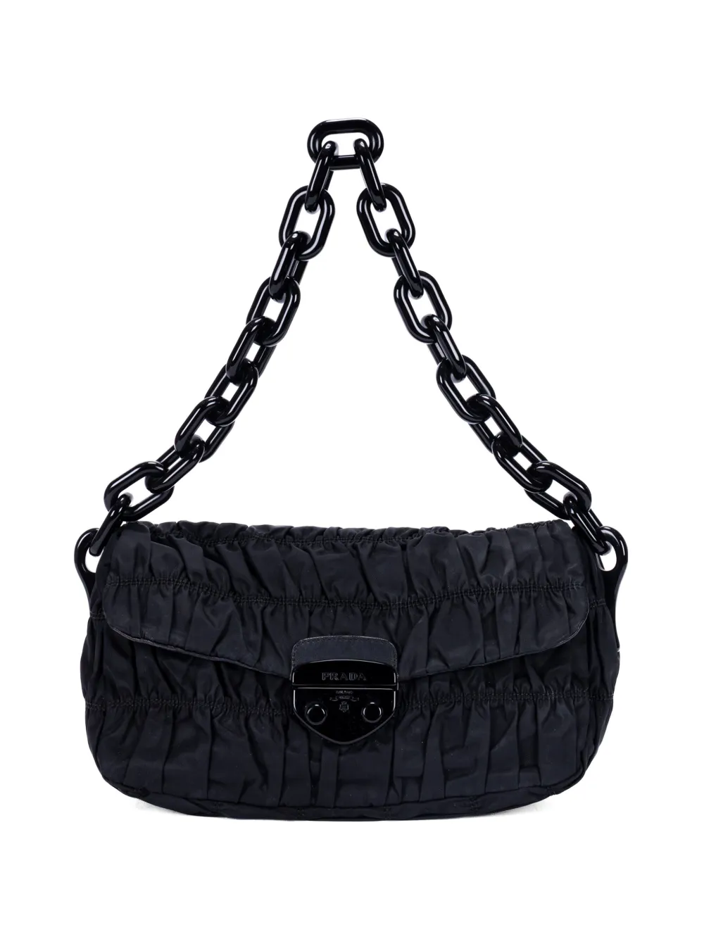 Prada Pre-Owned Tessuto Gaufre chain shoulder bag - Nero