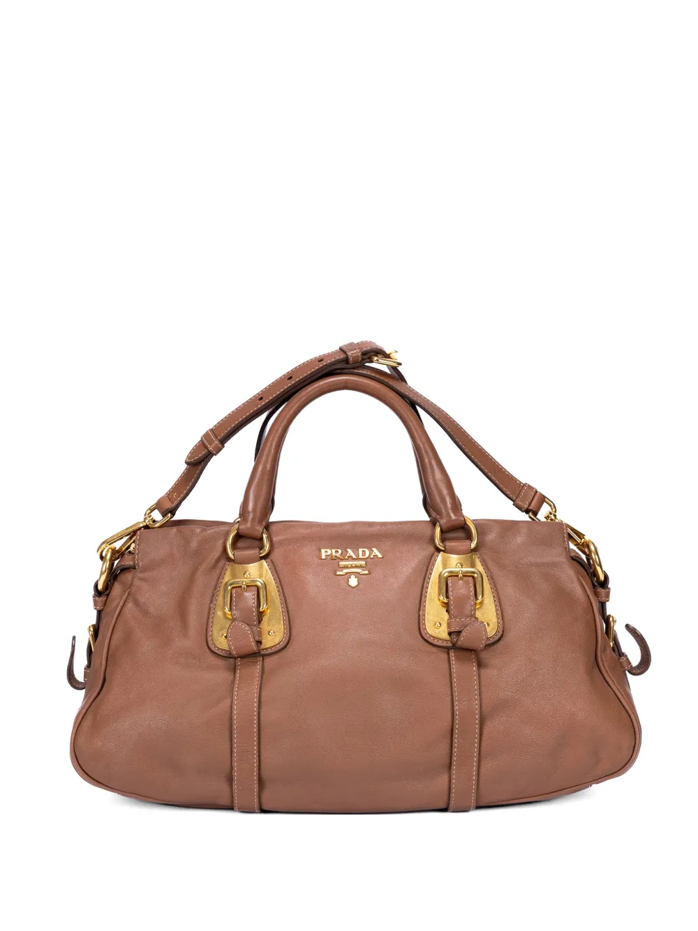 Prada Pre-Owned logo-motif shoulder bag - Marrone