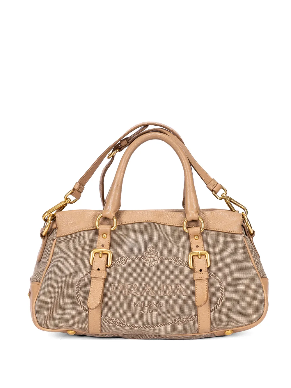 Prada Pre-Owned logo-embroidered handbag - Toni neutri