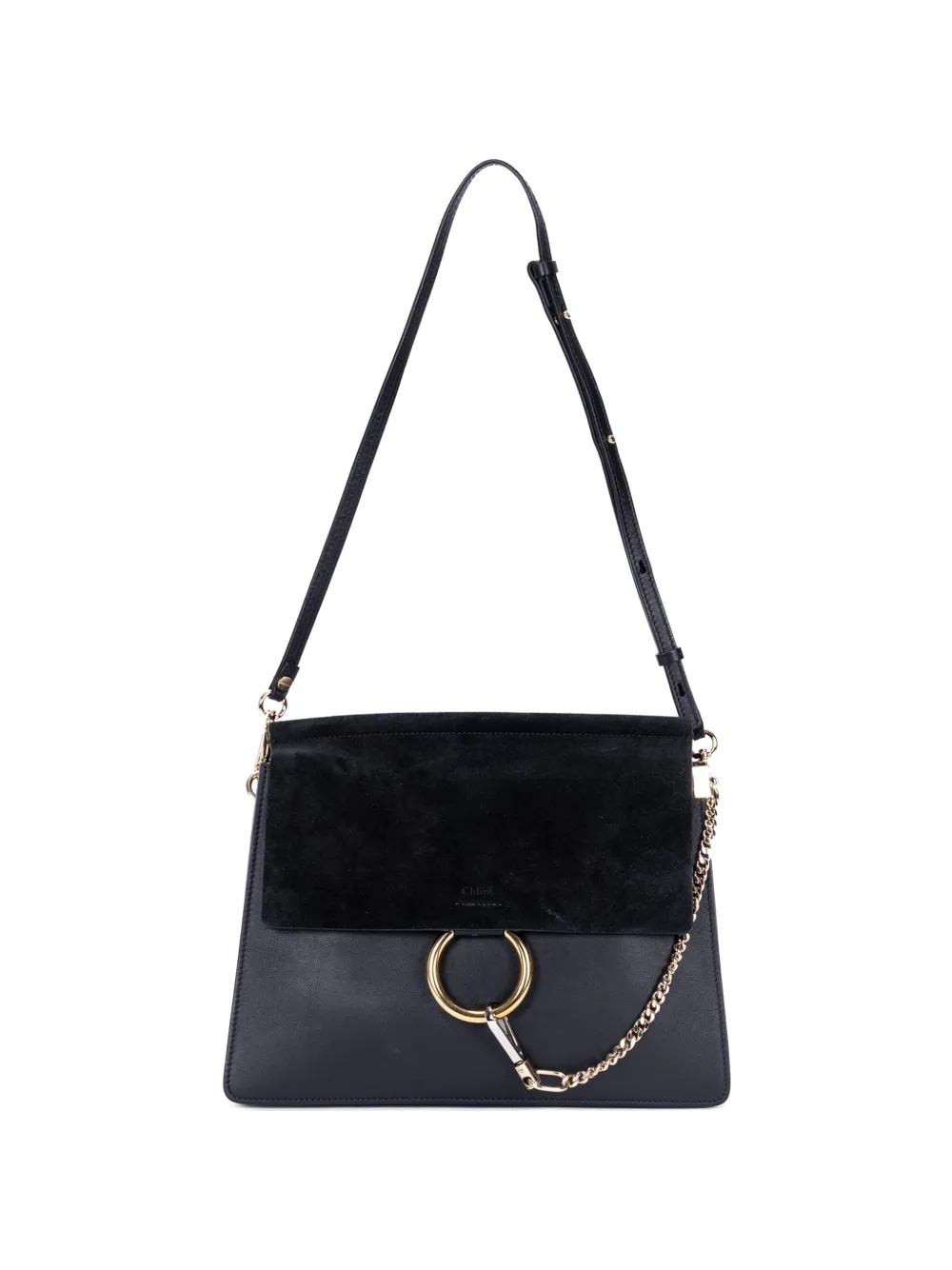 Chloé Pre-Owned Faye ring shoulder bag - Nero