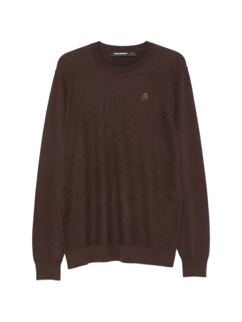 Karl Lagerfeld logo-embroidered waffle-knit sweater