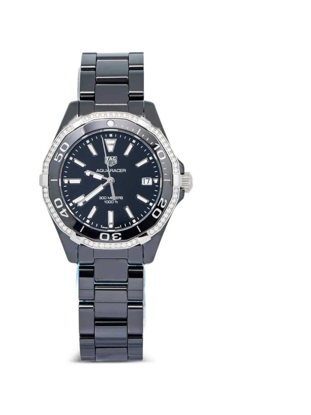 TAG Heuer Pre-Owned Aquaracer Diamond 35mm watch - Nero