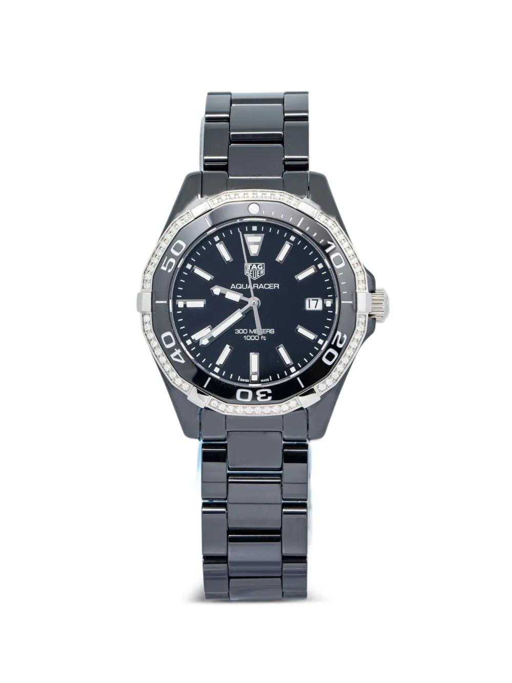 TAG Heuer Pre-Owned Aquaracer Diamond 35mm watch - Nero