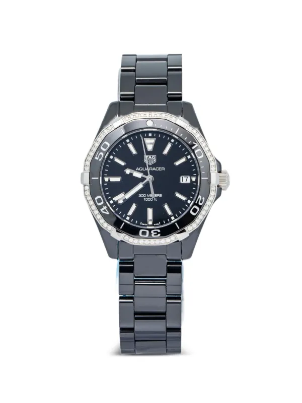 TAG Heuer Pre-owned Aquaracer Diamond 35mm Watch in Black