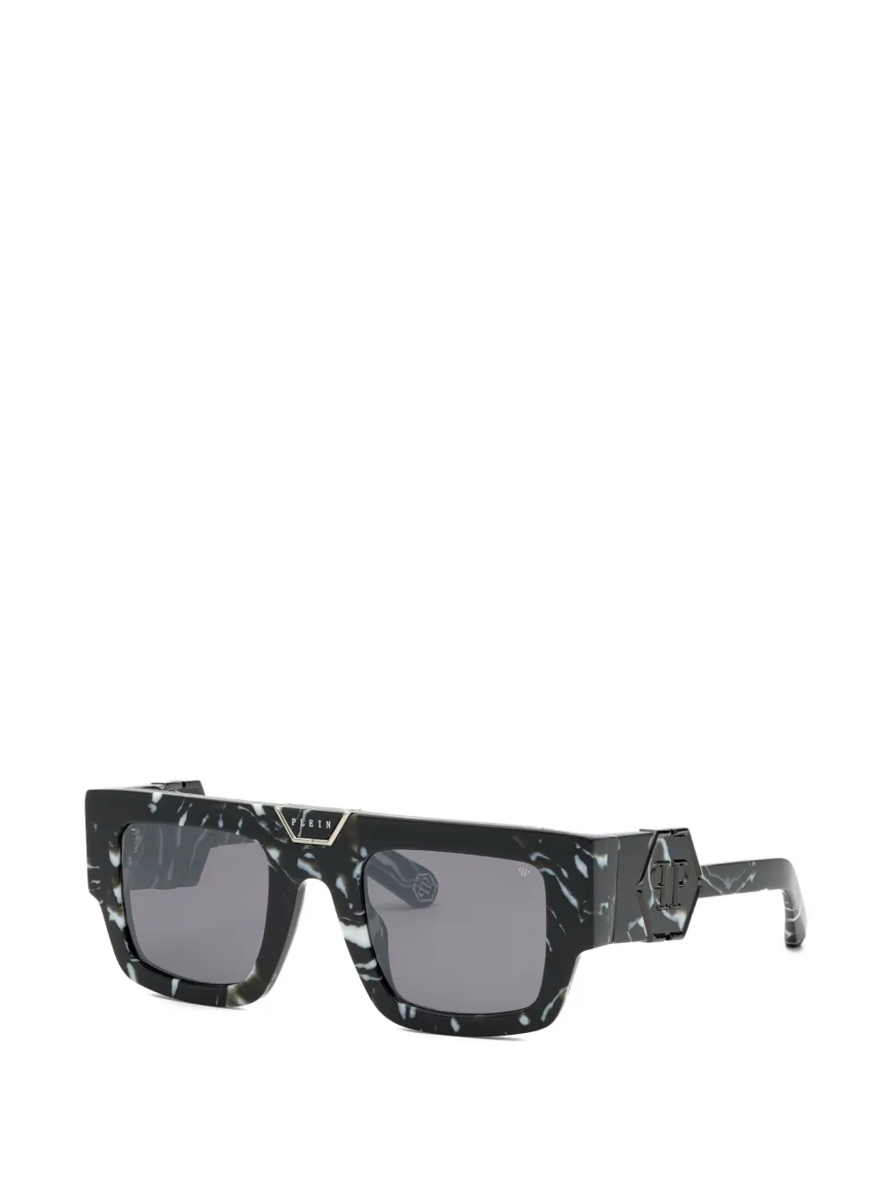 Philipp Plein marbled square-frame sunglasses - Nero