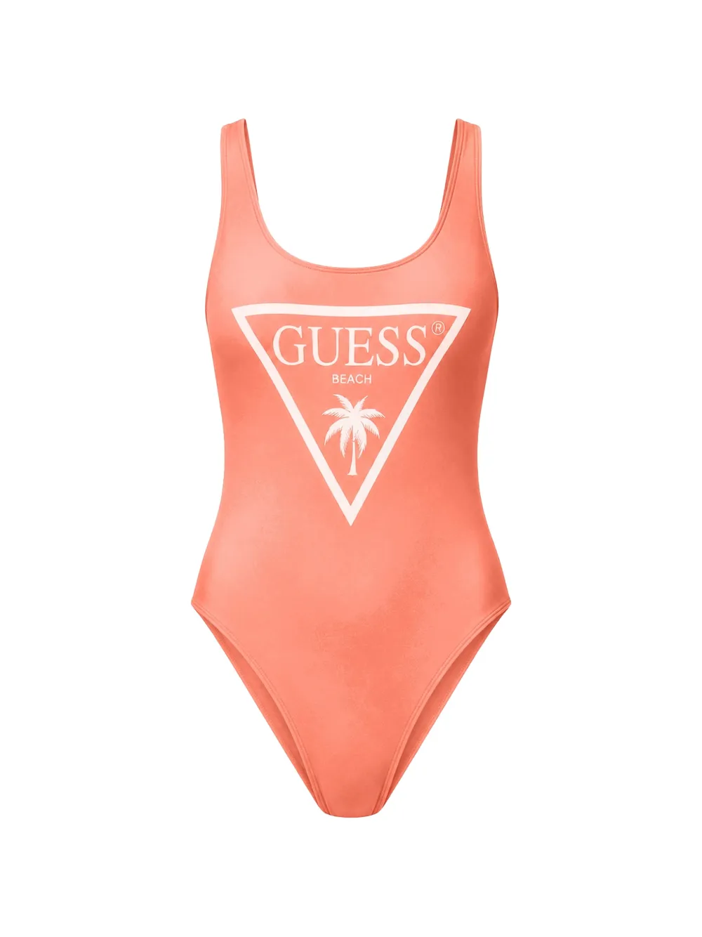 GUESS USA logo-print scoop-neck swimsuit - Arancione