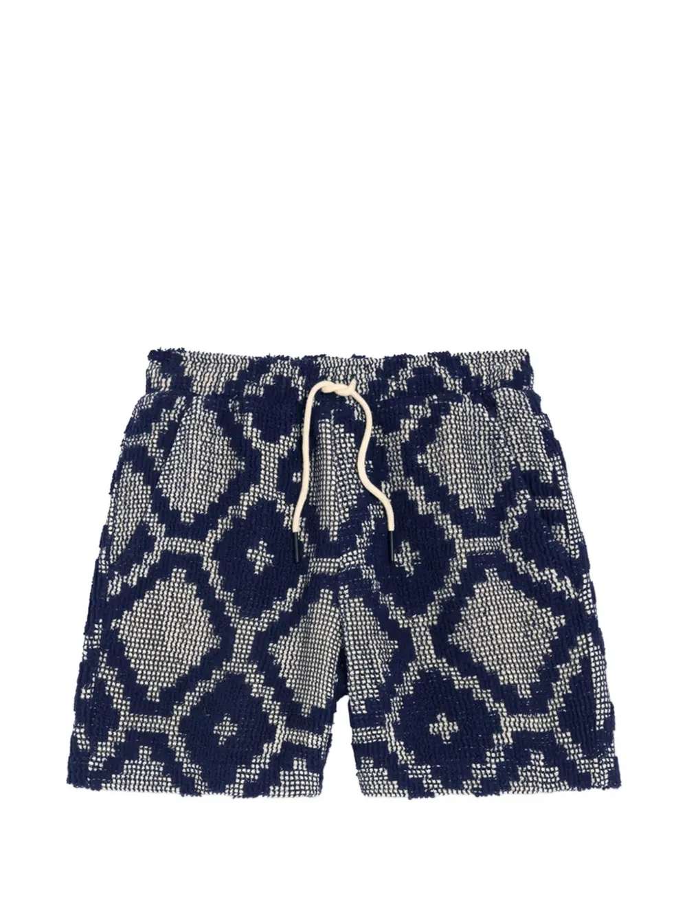 Oas Company Geometric-pattern Jacquard Shorts In Blue