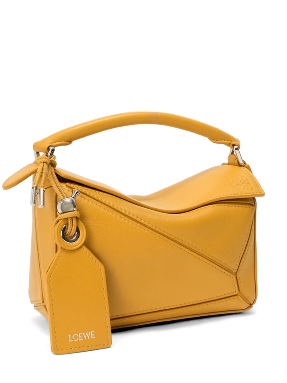 LOEWE Featherlight Puzzle panelled leather mini bag - Gelb