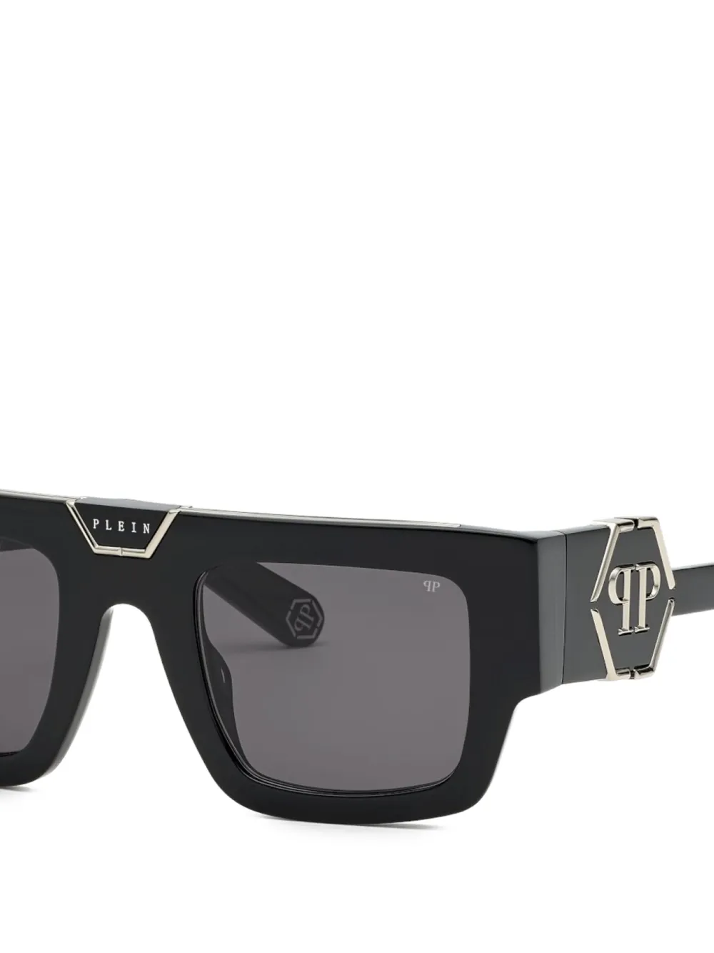 Philipp Plein Eyewear Zonnebril met vierkant montuur Zwart