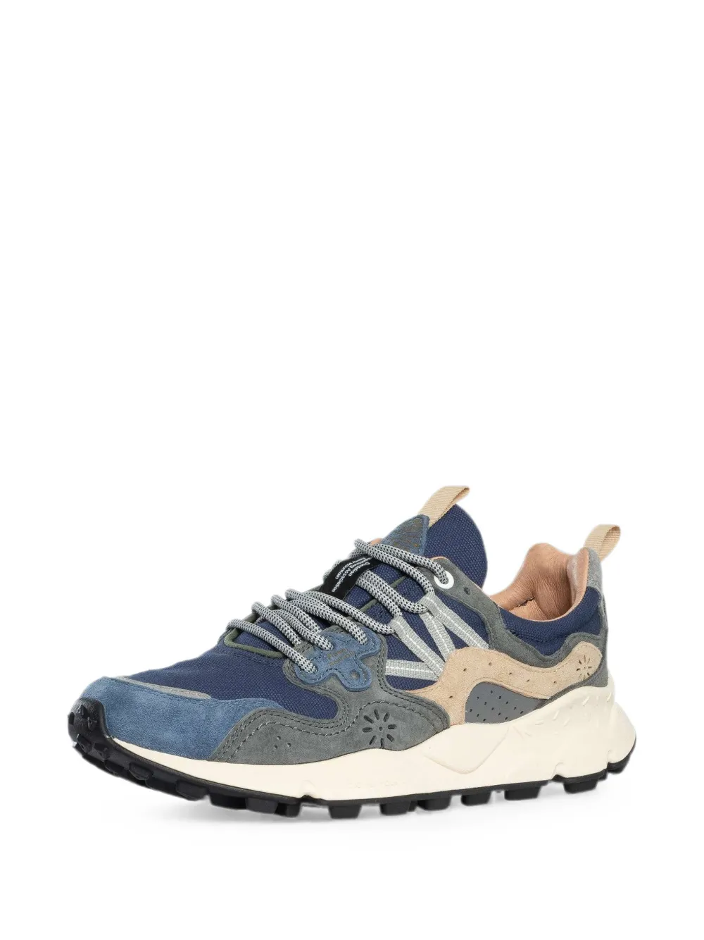 FLOWER MOUNTAIN panelled perforated sneakers Blauw