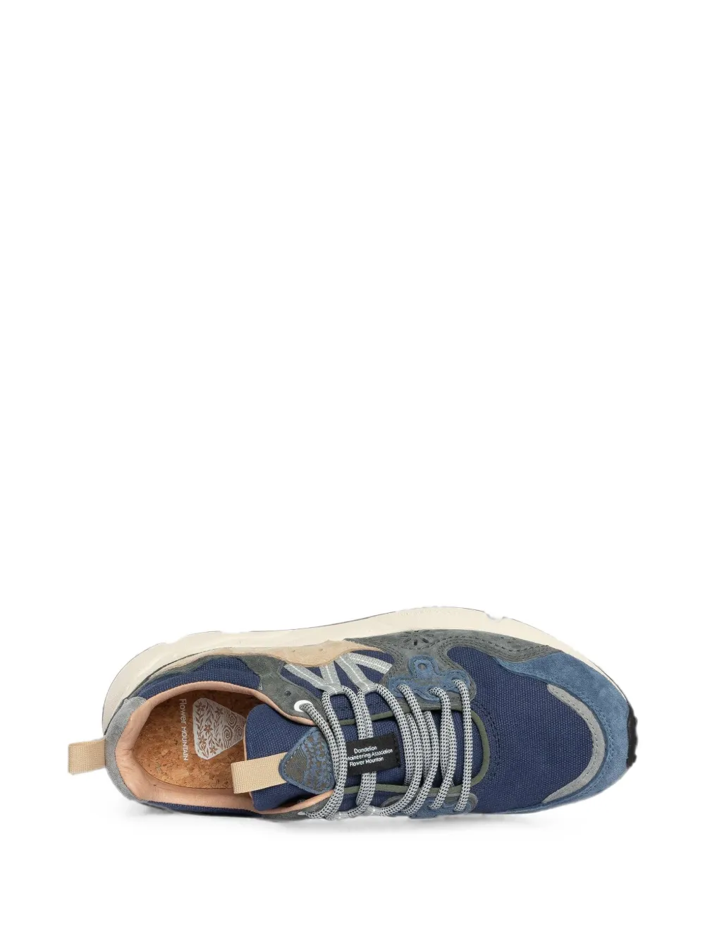 FLOWER MOUNTAIN panelled perforated sneakers Blauw