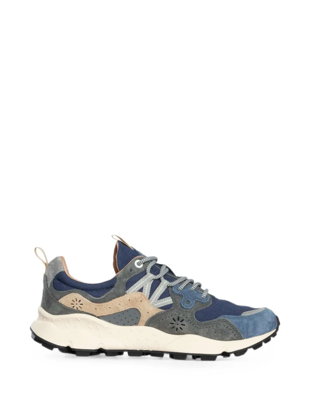 FLOWER MOUNTAIN panelled perforated sneakers - Blu