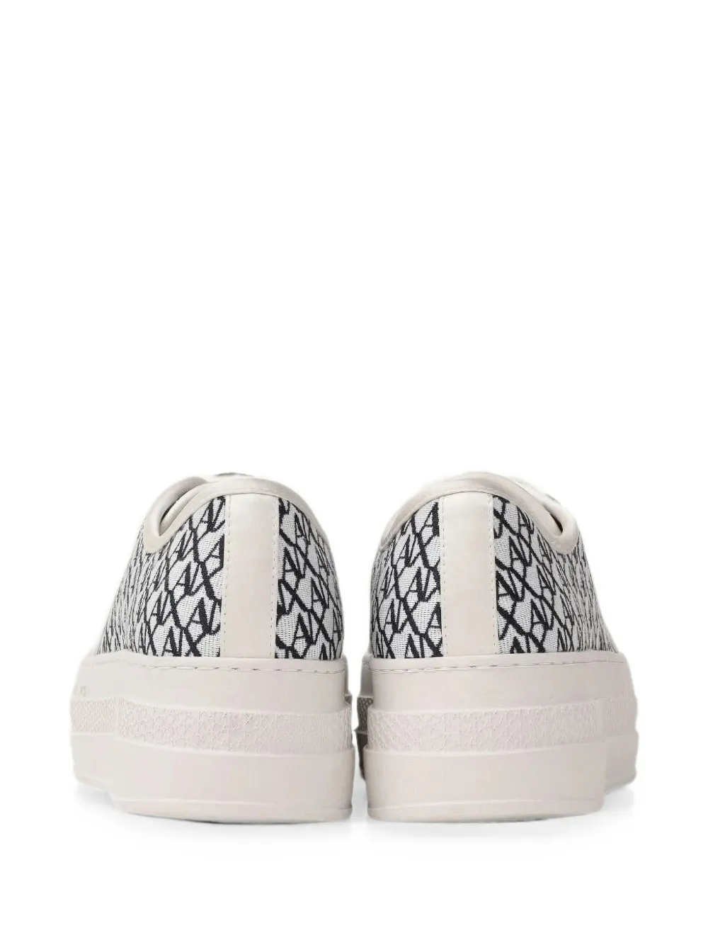 Armani Exchange AX monogram-print flatform sneakers Wit