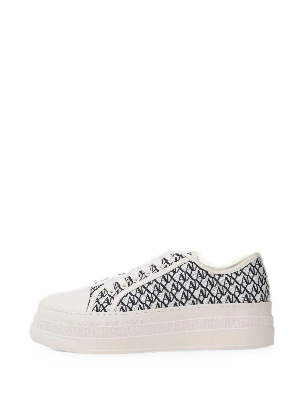 Armani Exchange AX monogram-print flatform sneakers Wit