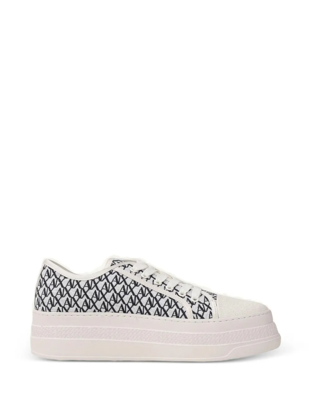 Armani Exchange AX monogram-print flatform sneakers Wit