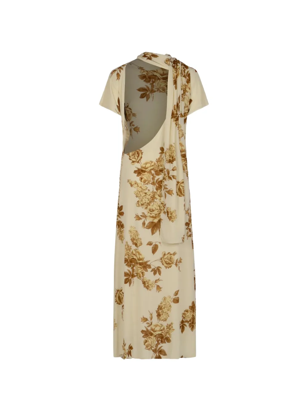 Magda Butrym floral-print open-back midi dress Beige