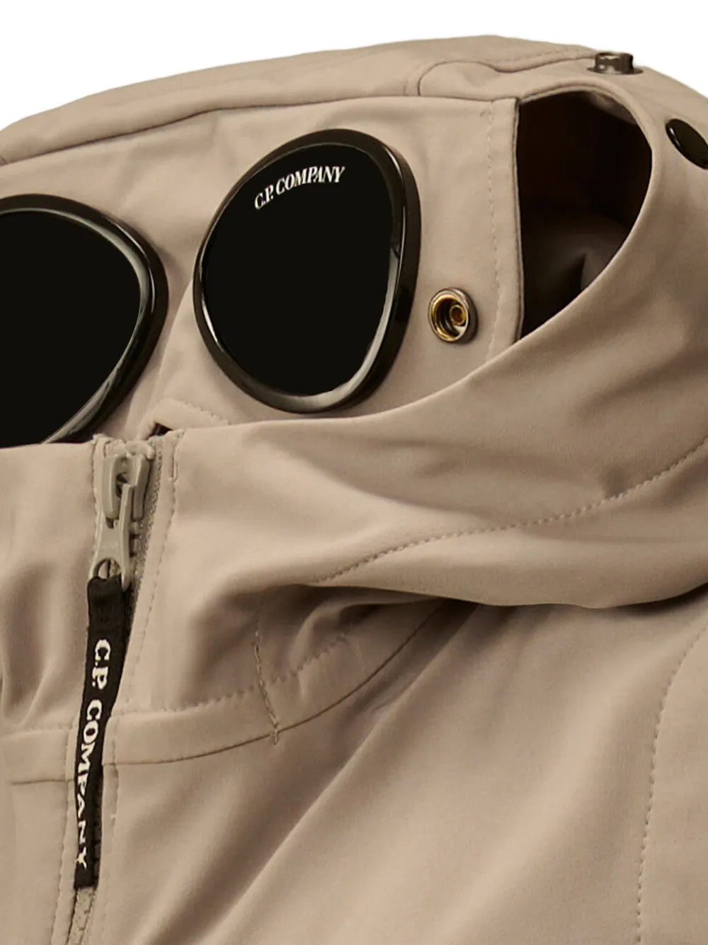 C.P. Company Kids Jack met capuchon en Goggle-detail Beige