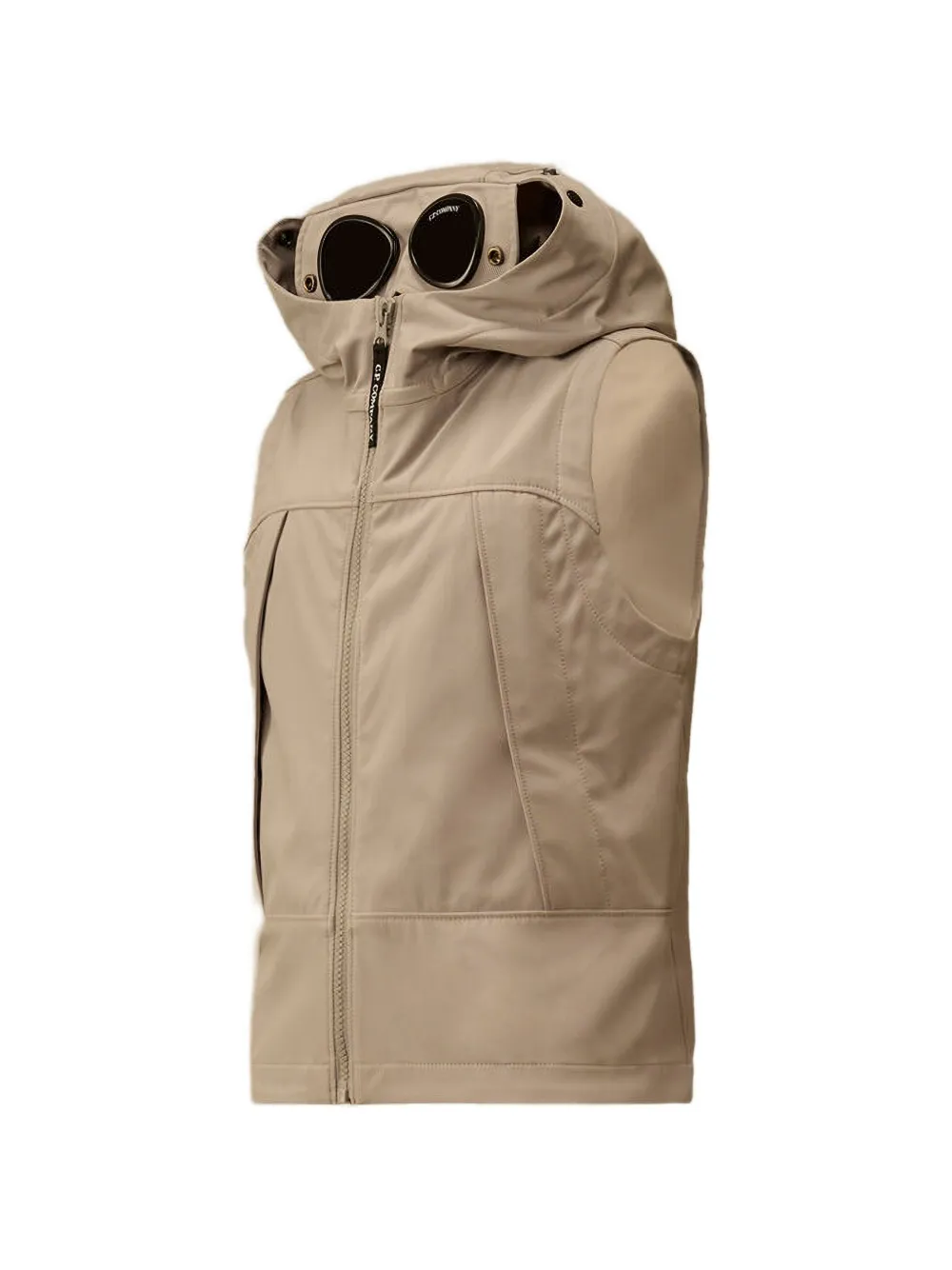 C.P. Company Kids Jack met capuchon en Goggle-detail Beige