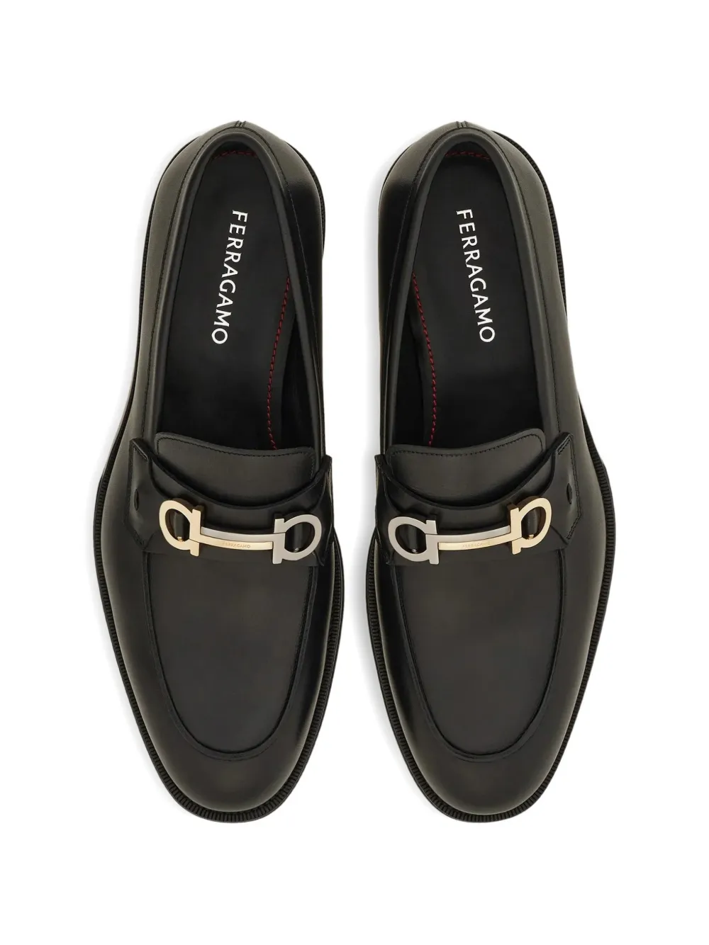 Ferragamo Gancini-ornament loafers Zwart
