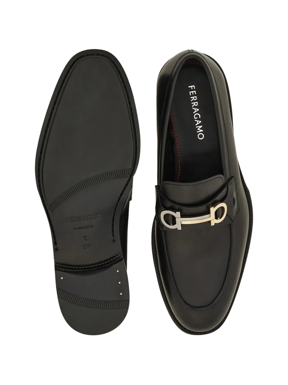 Ferragamo Gancini-ornament loafers Zwart