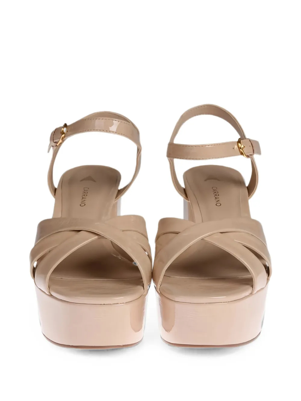 CARRANO criss-cross platform sandals Beige