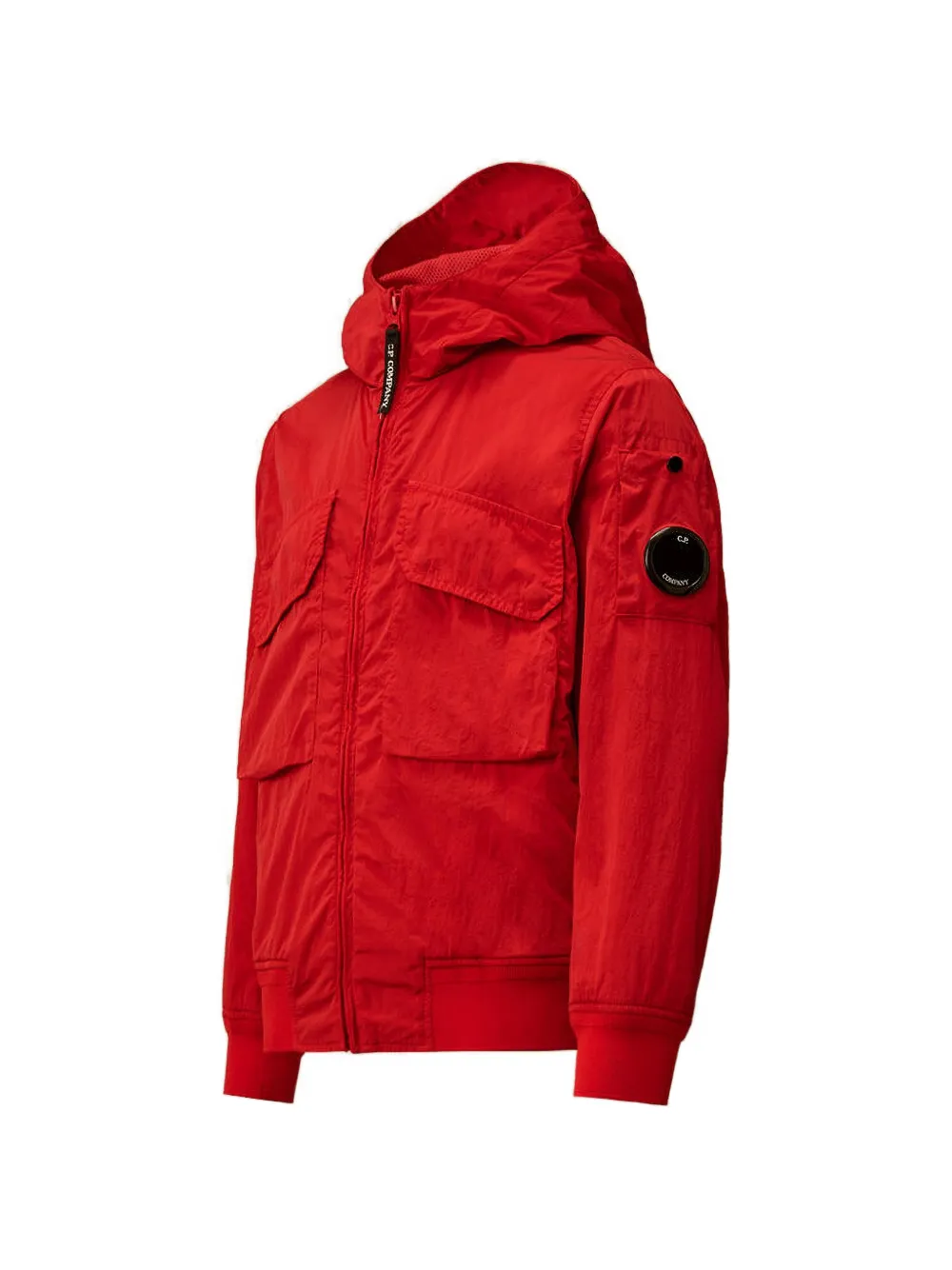 C.P. Company Kids U16 Chrome-R jack met Lens-detail en capuchon Rood