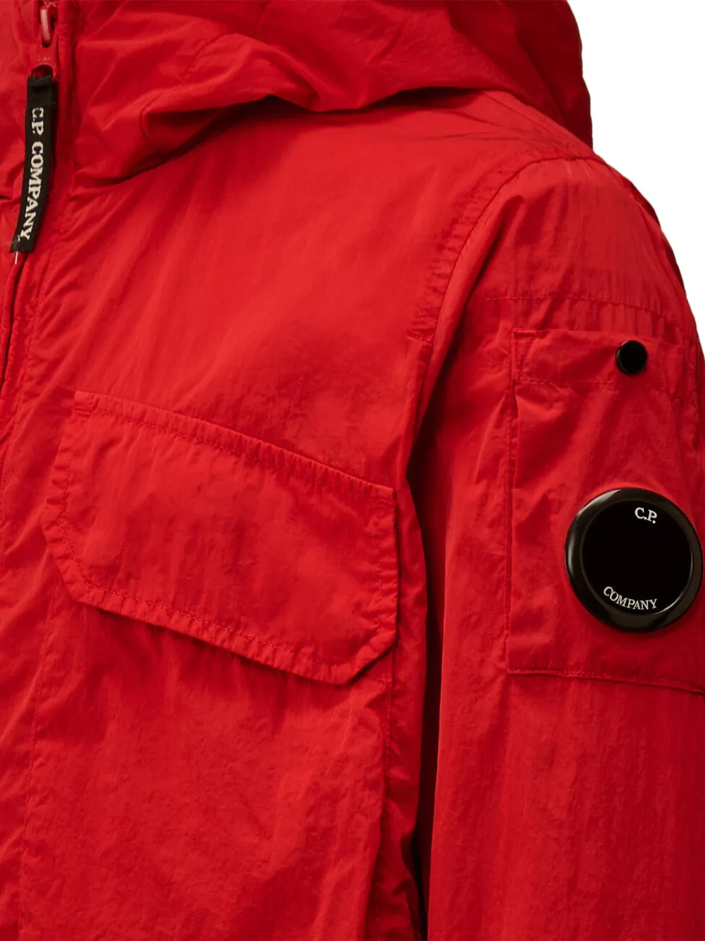 C.P. Company Kids U16 Chrome-R jack met Lens-detail en capuchon Rood