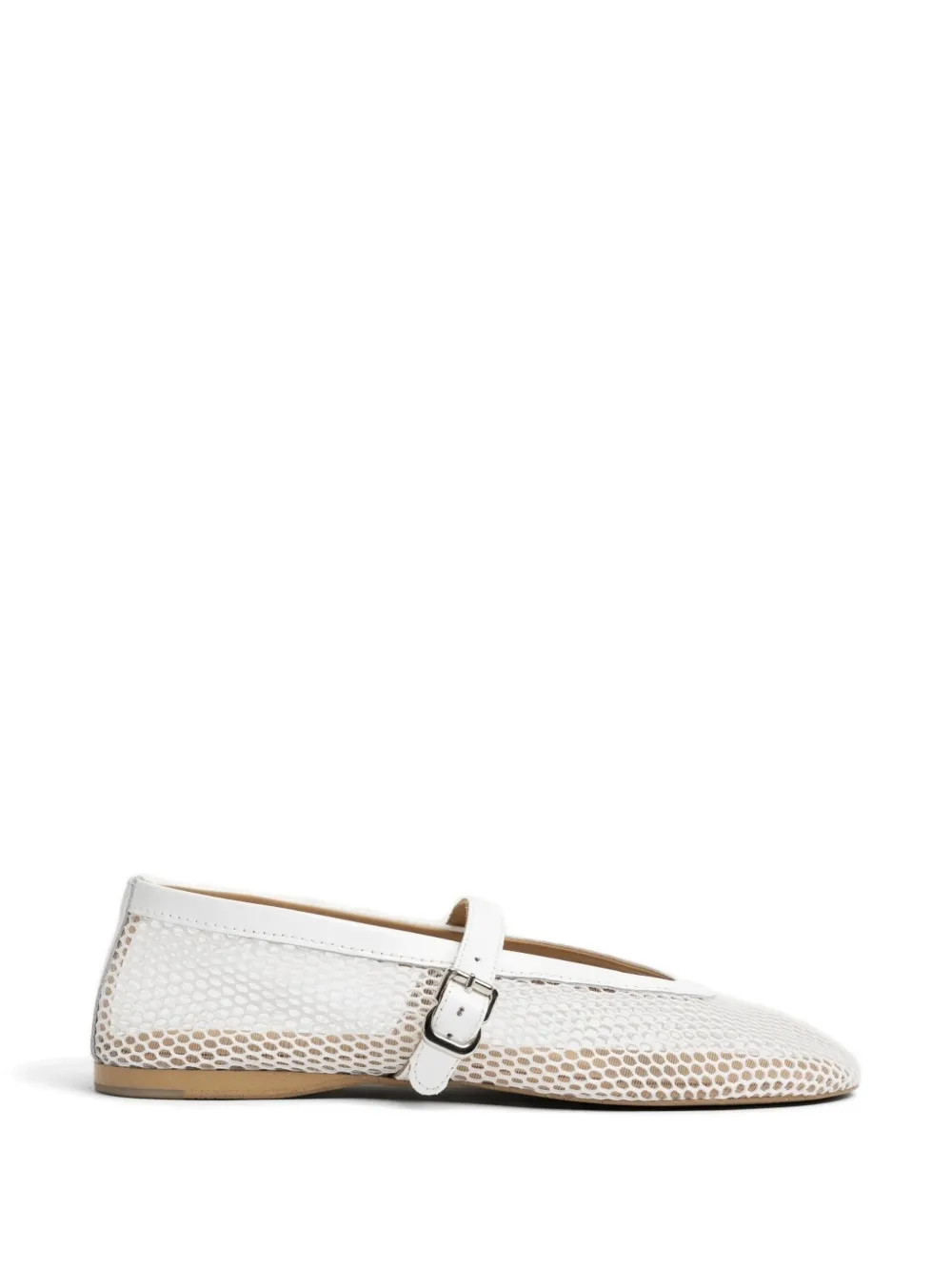 Posa Baletto mesh patent-leather ballet flats - Bianco
