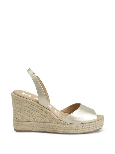 Manebi metallic-leather slingback espadrilles