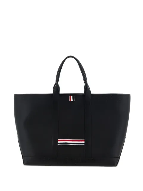 Thom Browne tricolour-grosgrain leather tote bag