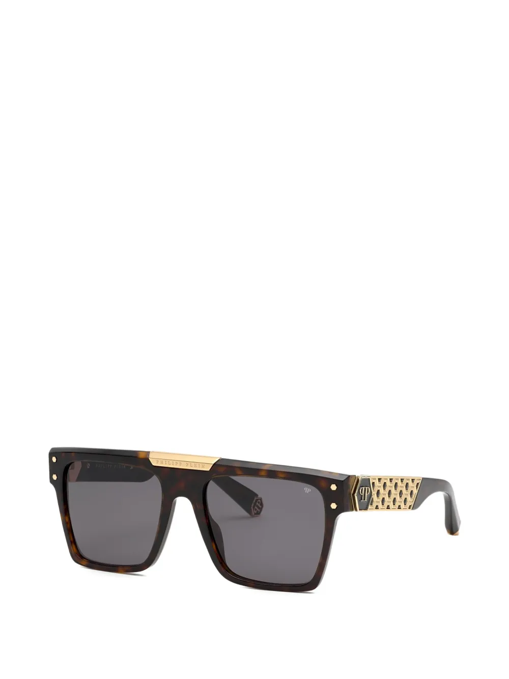 Philipp Plein tortoiseshell-effect square-frame sunglasses - Marrone