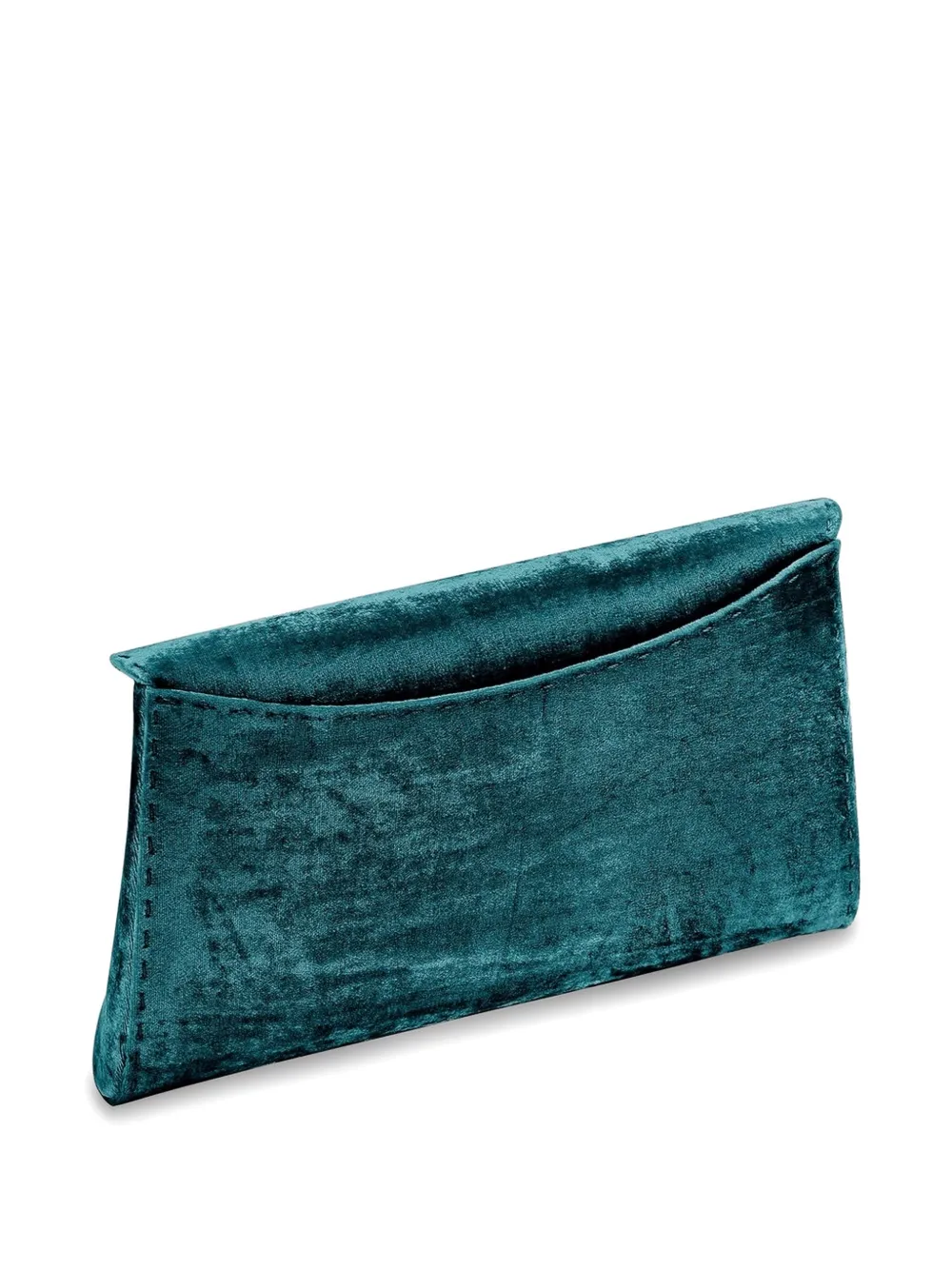 Tyler Ellis Lee Pouchet fluwelen clutch met geplette afwerking Groen