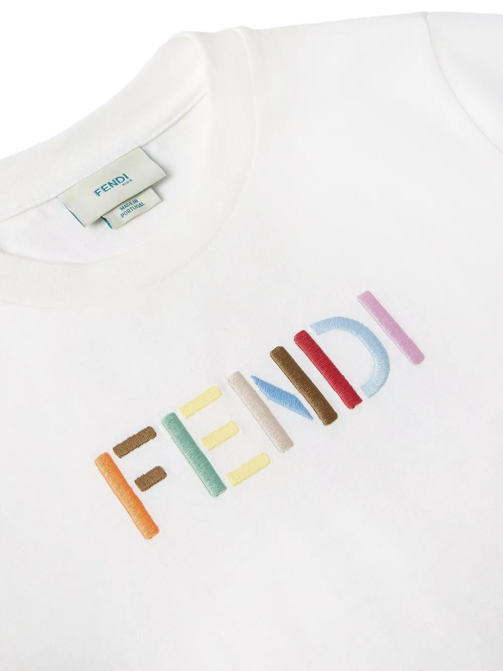 Fendi Kids T-shirt met geborduurd logo Wit