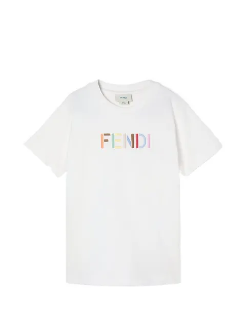 Fendi Kids playera con logo bordado