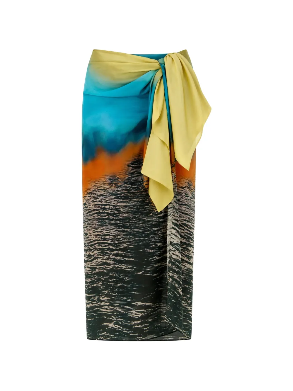 Silvia Tcherassi Viveka knotted printed midi skirt - Multicolore