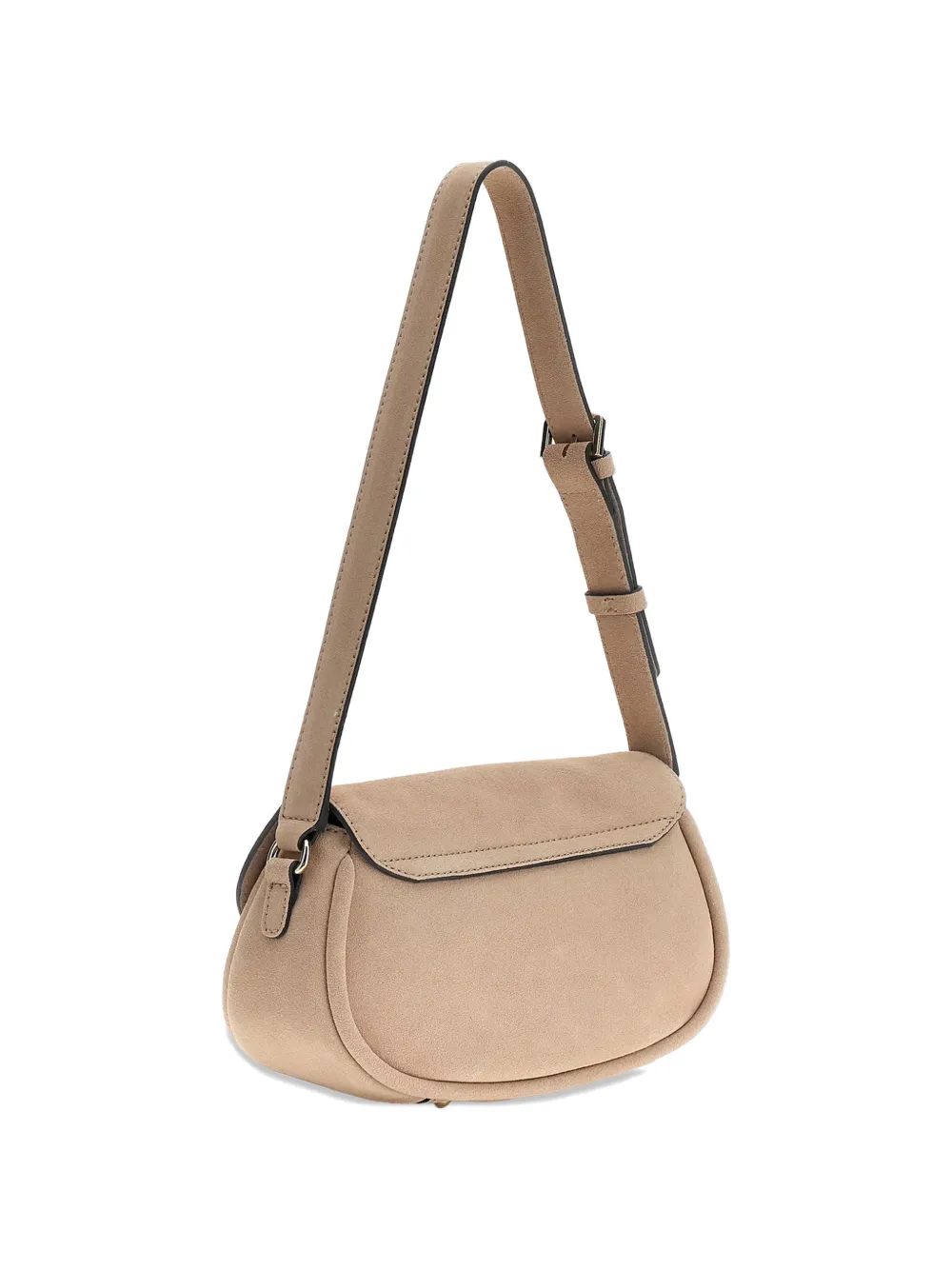 GUESS USA Schoudertas met suède textuur en logoplakkaat Beige