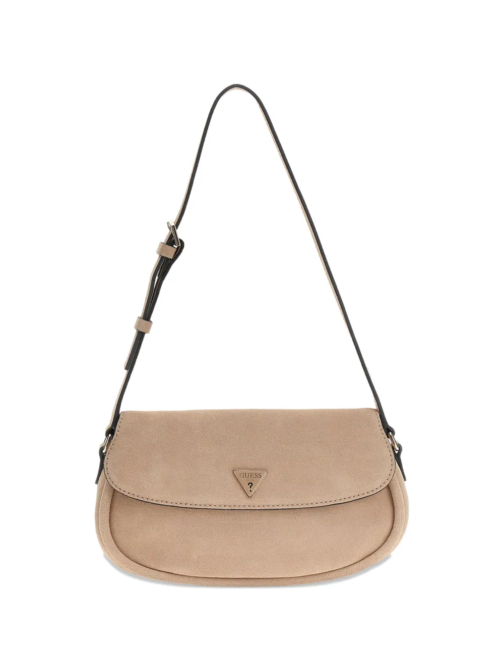 GUESS USA suede-texture logo-plaque shoulder bag - Toni neutri