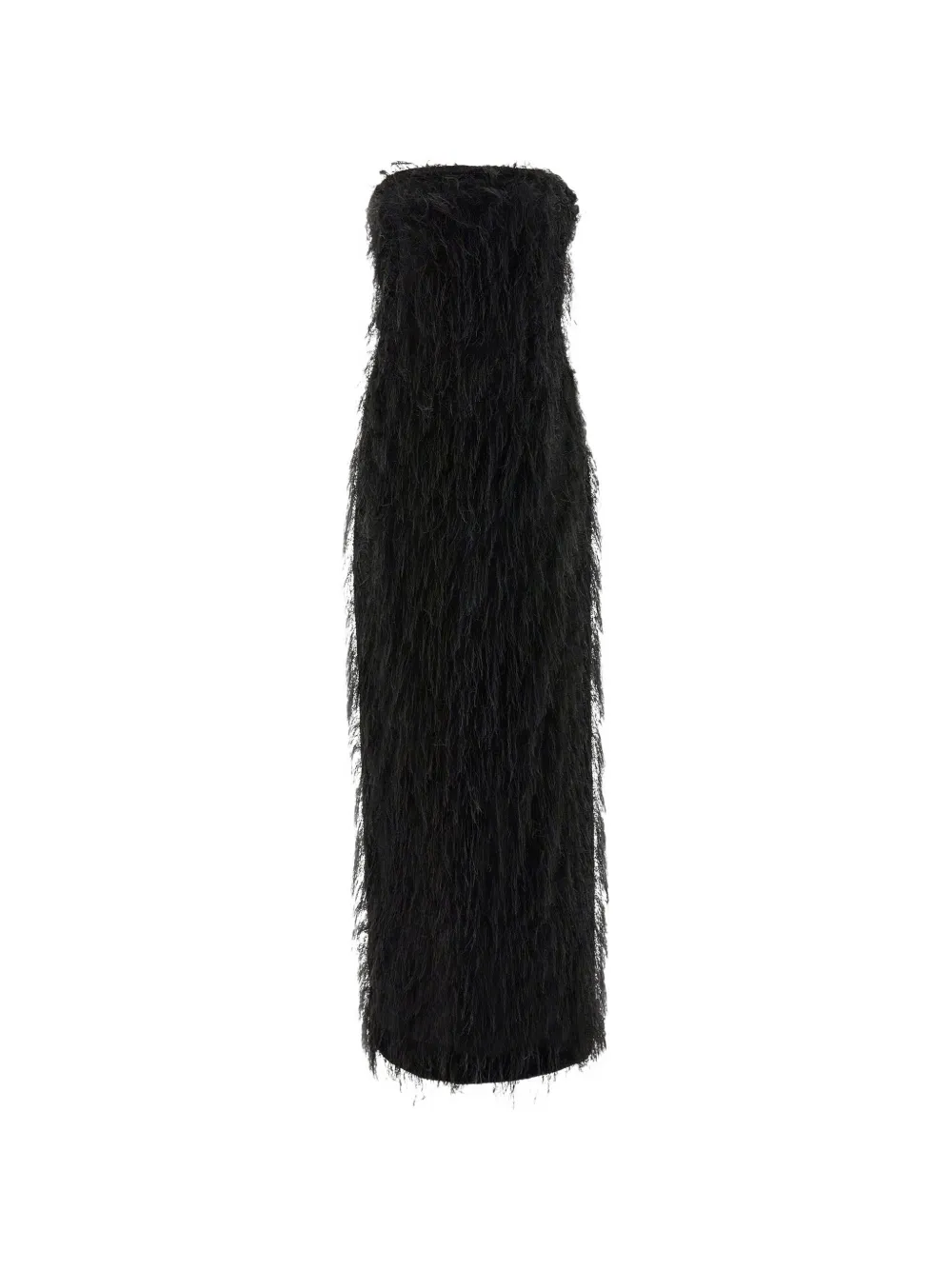 Ferragamo eyelash-fabric strapless midi dress - Schwarz