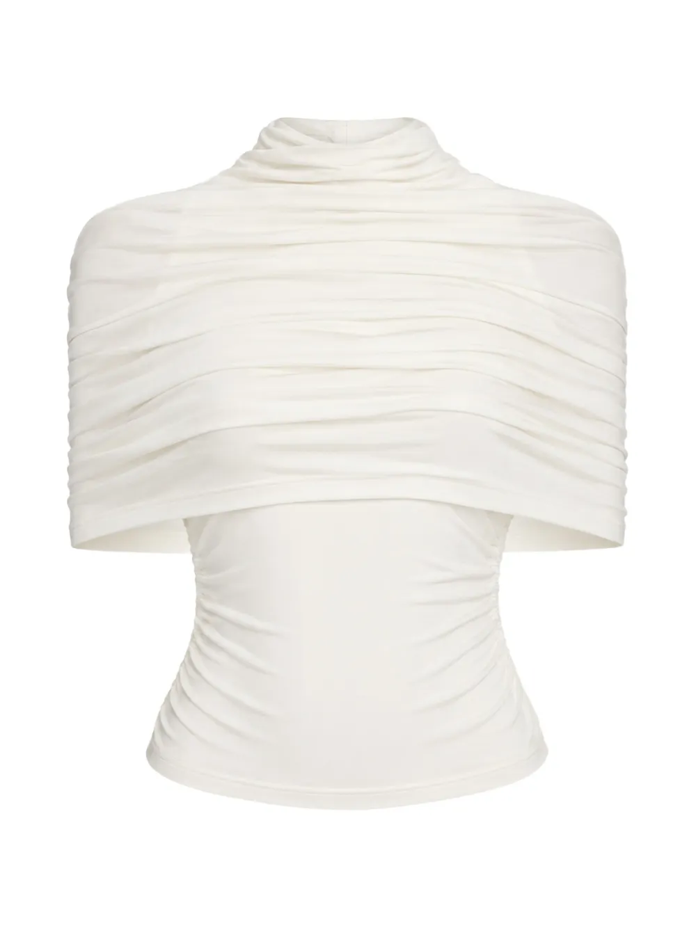 LAPOINTE ruched-design mock-neck top - Bianco