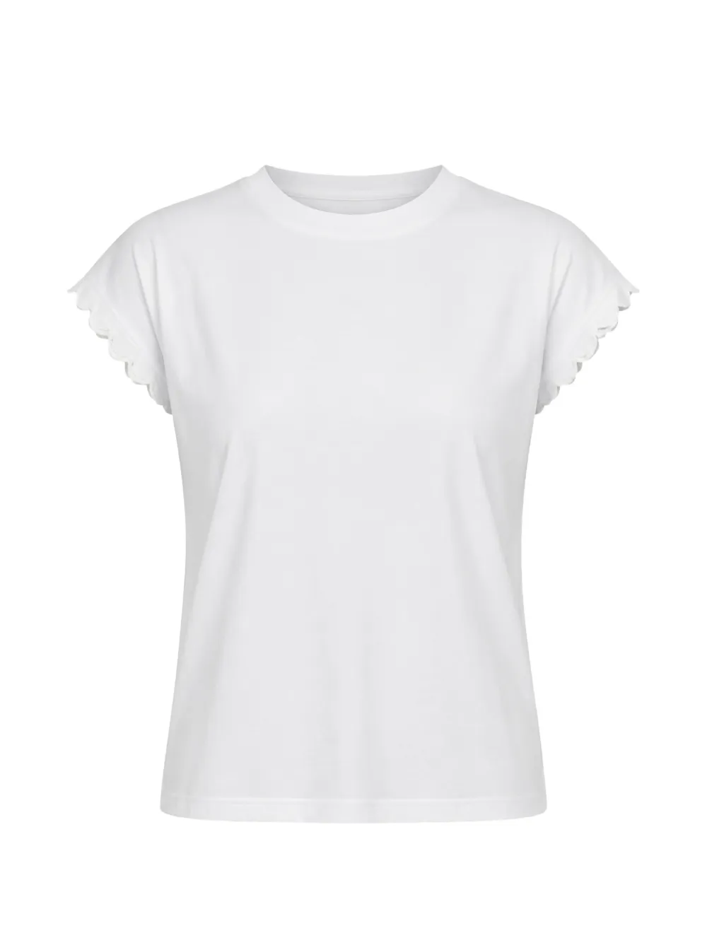 FRAME crochet-trim T-shirt - Bianco