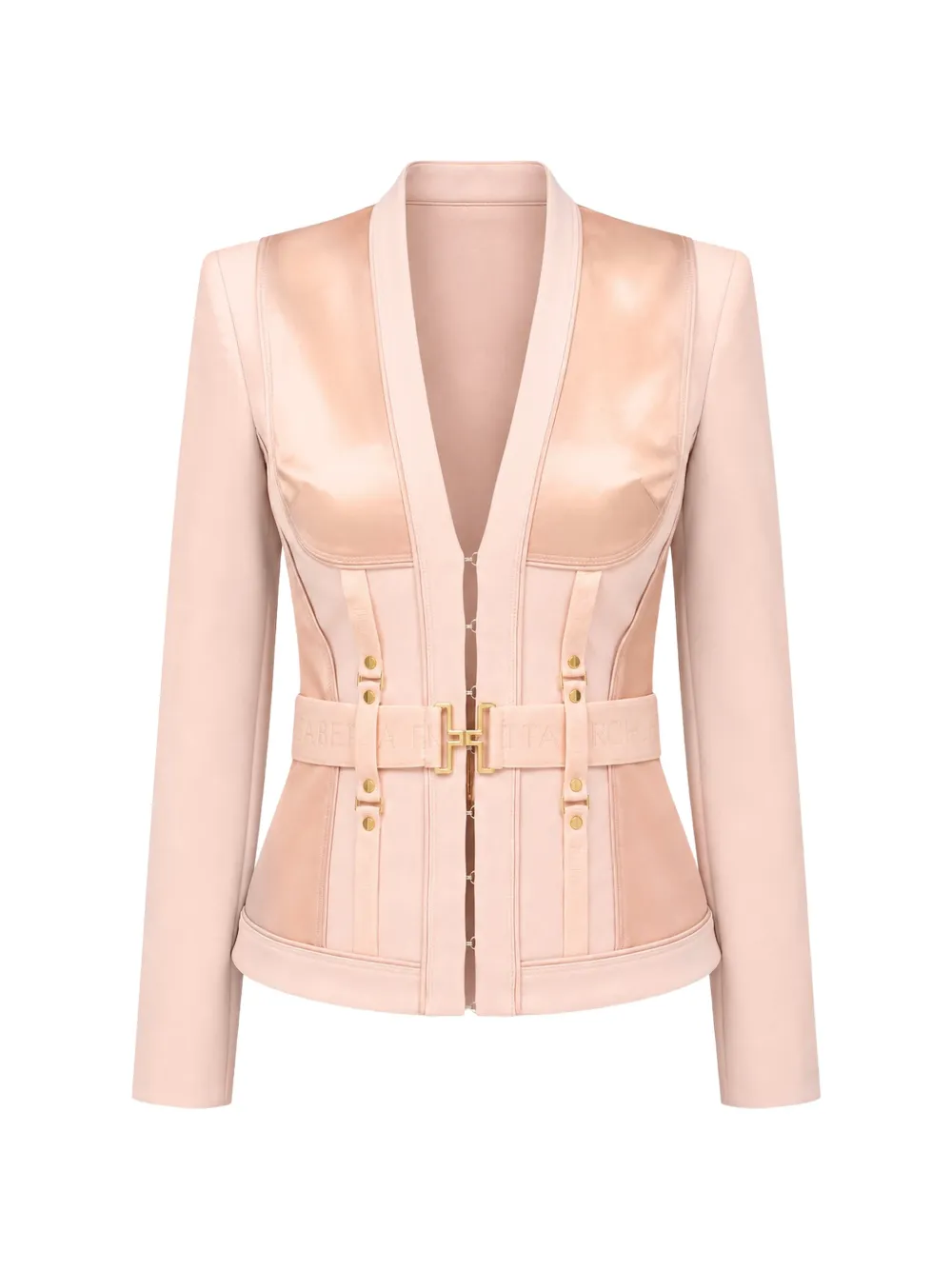 Elisabetta Franchi Bustier belted hook-fastening jacket - Rosa
