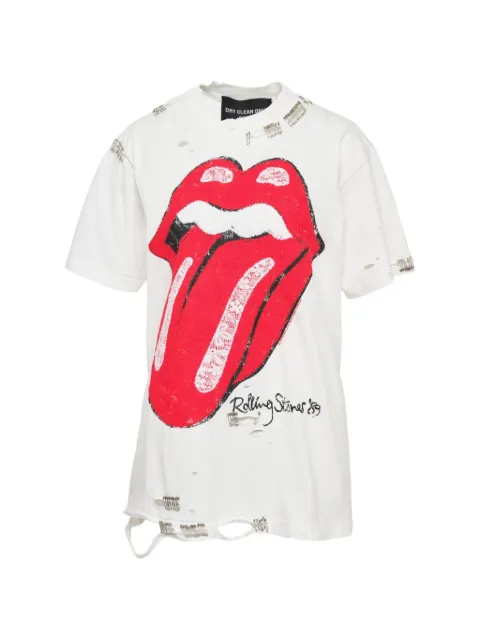 DRY CLEAN ONLY distressed-effect T-shirt