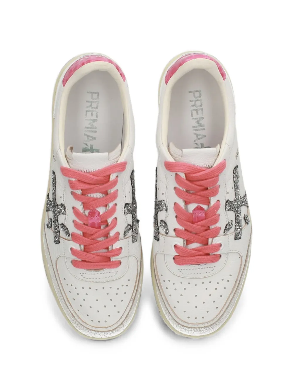 Premiata Clayd glitter-embellished sneakers Wit