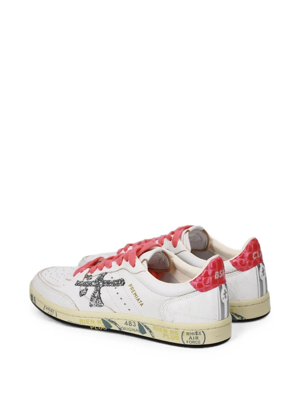 Premiata Clayd glitter-embellished sneakers Wit