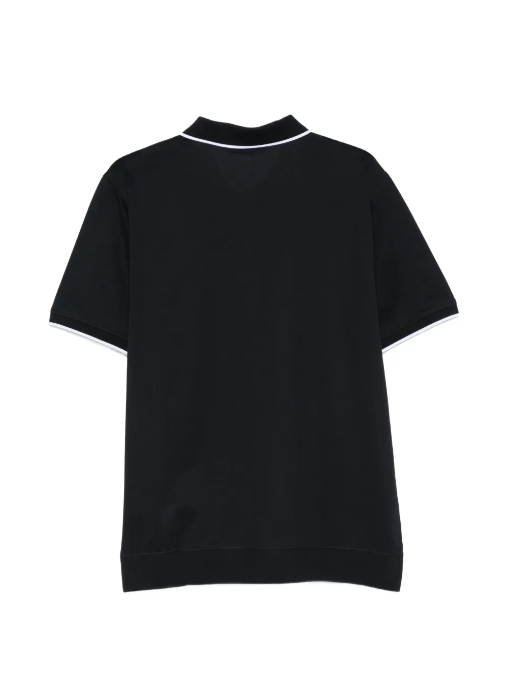 Karl Lagerfeld Poloshirt met gestreepte kraag en logo-print Blauw