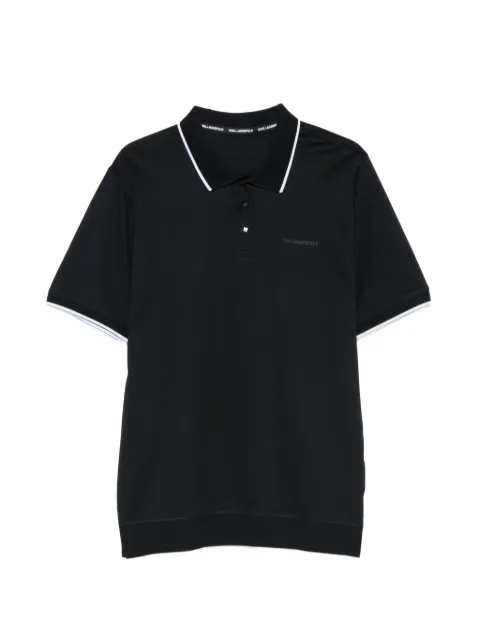 Karl Lagerfeld polo med logotryk og spids krave